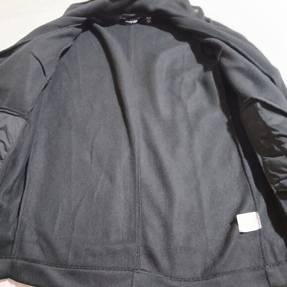 Lands' End XL/P Black Sweatshirt Style Full-Zip Long-Sleeved Micro-Waffle Jacket - Picture 7 of 14